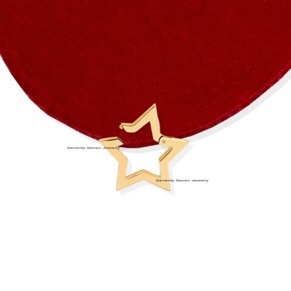 9k Gold Elongated Star Charms Holder, Star Gold Enhancer - Image 4