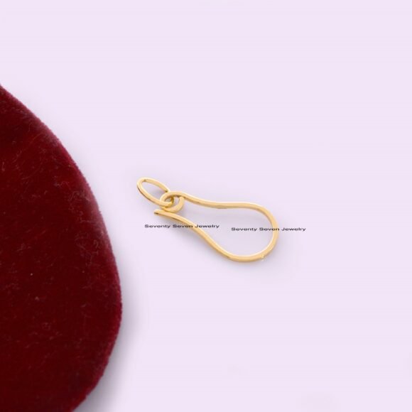 14K Gold Shepherds Hook, 14k Gold Hook Lock Enhancer Pendant - Image 5