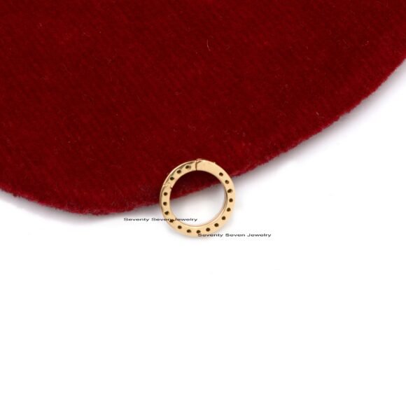 Circle Enhancer 14K Gold Charms Holder, Lab  SI-GH Diamond Charm - Image 8