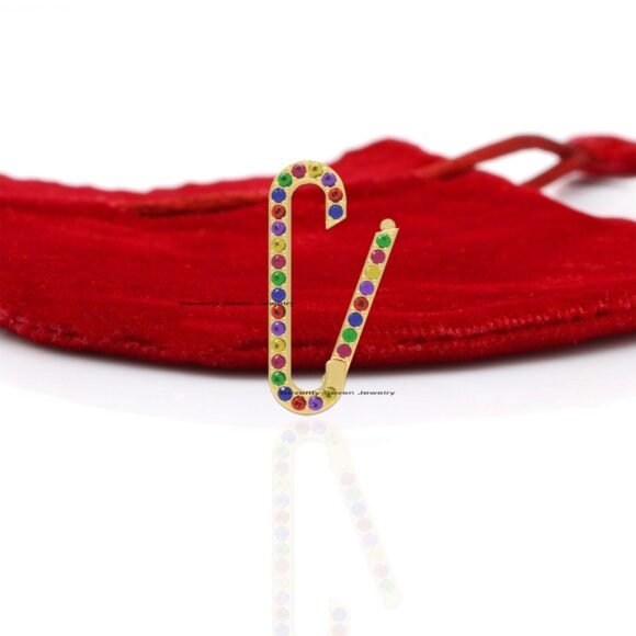 9K Gold Elongated Oval Enhancer, 9K Gold Diamond Elongated Enhancer Charms Holder - Image 8