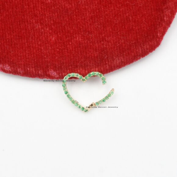 9K Gold Diamond Heart Enhancer, Multistone Heart Link Lock - Image 6