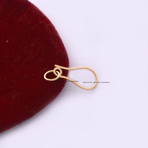 Solid 9K Gold Shepherds Hook, Gold Charm Enhancer Jewelry - Image 7
