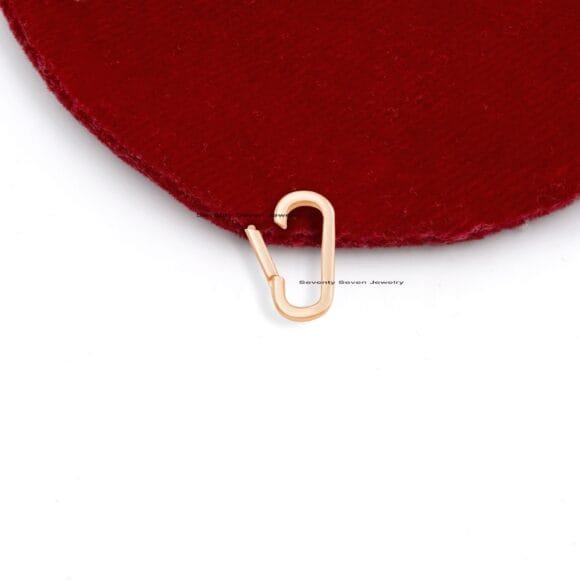 18K Gold Enhancer Link, Charm Holder 18k Gold, Elongated Oval - Image 9