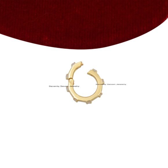 Elongated Circle 9k Gold Round Enhancer, 9K Ball Turquoise Enhancer - Image 9