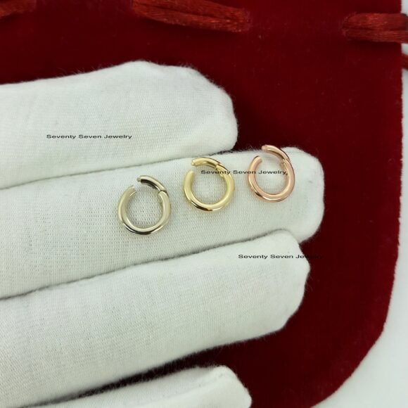 18k Gold Round Charms Holder, 18k Charms Pendant, 18k Gold Link Lock - Image 7