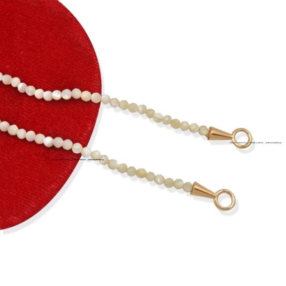 18k Gold Enhancer Beads Chain, Gold Garnet Beads Necklace - Image 9