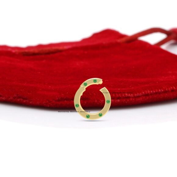 14k Gold Round Charm Holder, Elongated Holder, Multi Charms Holder - Image 7