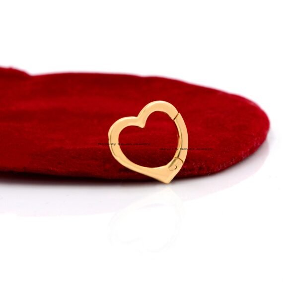 9K Gold Heart Enhancer, Plain Heart Charm, Heart Link Lock, Heart Charm Holder - Image 5