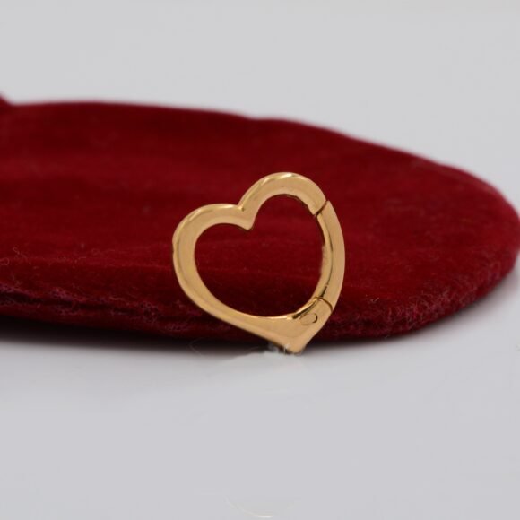 9K Gold Heart Enhancer, Plain Heart Charm, Heart Link Lock, Heart Charm Holder - Image 10