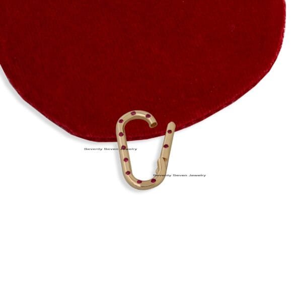 14K Yellow Gold Charm  Enhancer, 14k Enhancer Lock Multi, Diamond Enhancer Elongated - Image 4