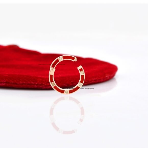 14K Gold Enamel Round Enhancer, Gold Enamel Round Lock - Image 7