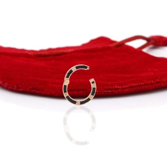 14K Gold Enamel Round Enhancer, Gold Enamel Round Lock - Image 5