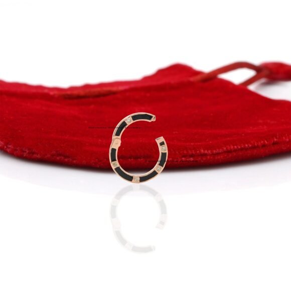 9K Gold Enamel Charm Enhancer, Gold Diamond Round Enhancer - Image 5