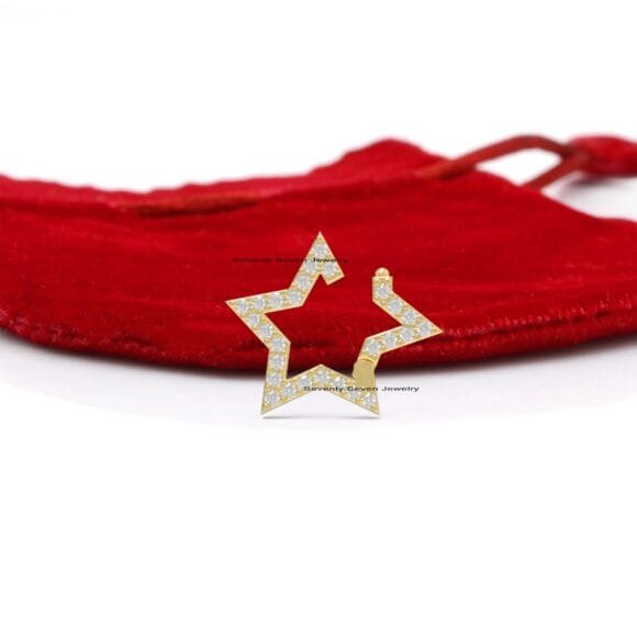 Star Enhancer 14k Gold Charms Holder, Multi Star Charm Holder - Image 3
