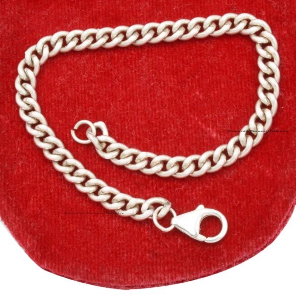 Silver Multi Color Curb Bracelet, Turquoise Curb Chain Bracelet - Image 4