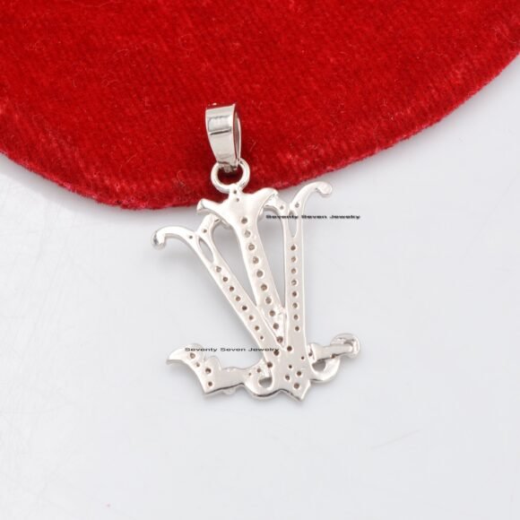 925 Silver Two Letter Monogram, Personalize Diamond Monogram - Image 4
