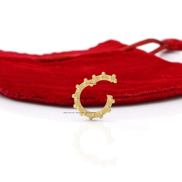 14K Gold Circle Enhancer, Round Ball Charms Holder, 14K Gold Enhancer - Image 6