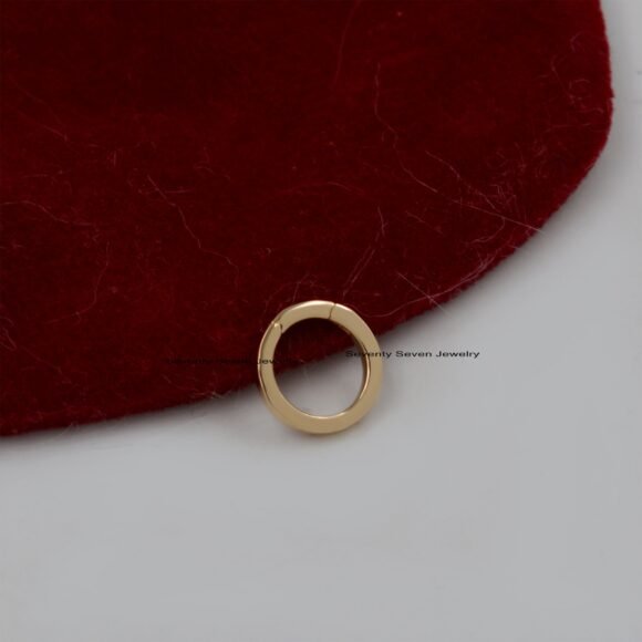 18K Gold Circle Charms Holder, Gold Enhancer Necklace - Image 3