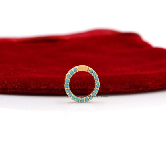 9k Gold Elongated Round Link, Lab  SI-GH Diamond Charm Enhancer - Image 5
