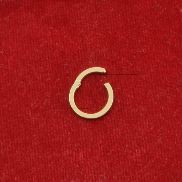9K Gold Round Enhancer, Gold Circle Enhancer, Solid Gold Charms Holder - Image 6
