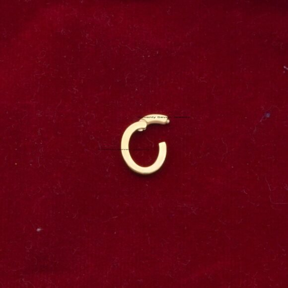 9K Gold Charm Holder Paperclip Chain Necklace, Gold Link Lock - Image 5