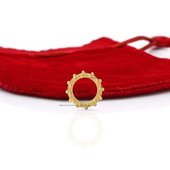 14K Gold Circle Enhancer, Round Ball Charms Holder, 14K Gold Enhancer - Image 3
