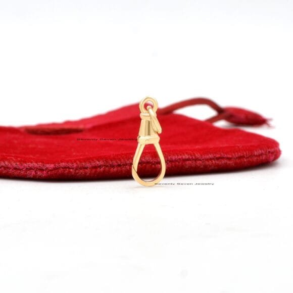 14k Solid Gold Swivel Push Lock, 14k Gold Swivel Jewelry - Image 5