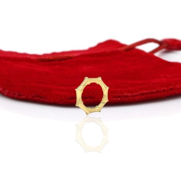 14k Gold Round Enhancer, Designer Circle Charm Holder - Image 2
