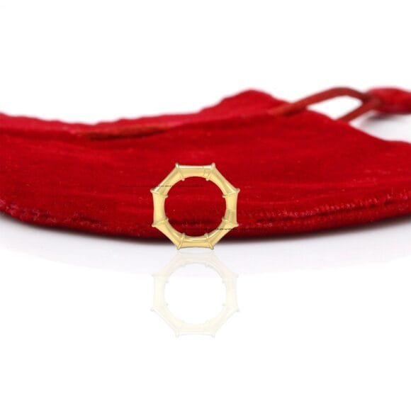 14k Gold Round Enhancer, Designer Circle Charm Holder - Image 3