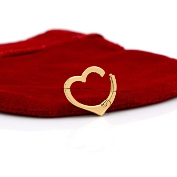9K Gold Heart Enhancer, Plain Heart Charm, Heart Link Lock, Heart Charm Holder