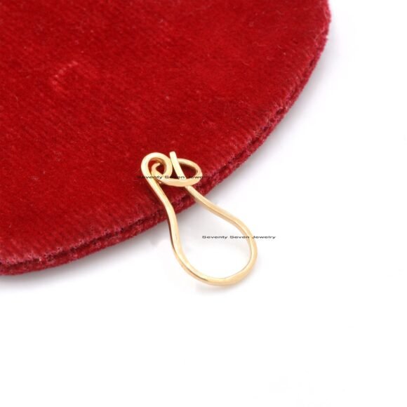 Solid 9K Gold Shepherds Hook, Gold Charm Enhancer Jewelry - Image 3