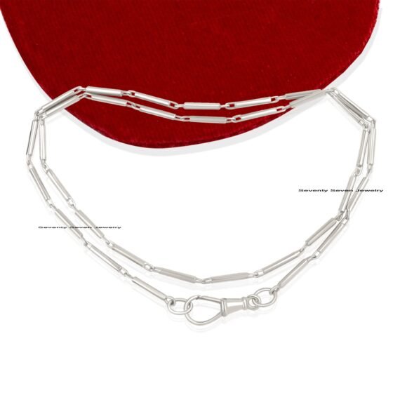 925 Silver Tube Chain Necklace, Swivel Piping Necklace - Image 7