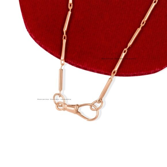 925 Silver Tube Chain Necklace, Swivel Piping Necklace - Image 4
