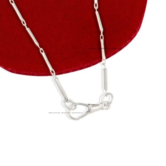 925 Silver Tube Chain Necklace, Swivel Piping Necklace - Image 5