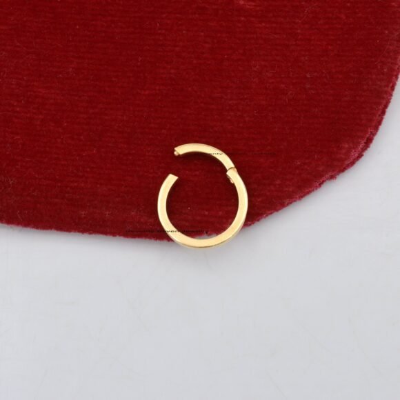 9K Gold Round Enhancer, Gold Circle Enhancer, Solid Gold Charms Holder - Image 3