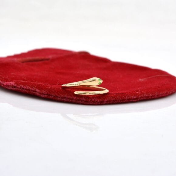 14K Solid Gold Diamond Snake Ring, Diamond Snake Ring Gold - Image 5