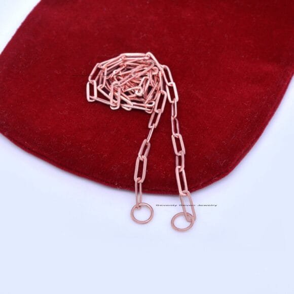 9k Gold Paperclip Chain Necklace, 9k Gold Chain - Image 6