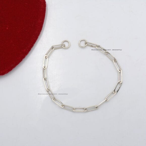 14k Gold Paperclip Bracelet, 14k Paper Clip Bracelet - Image 4