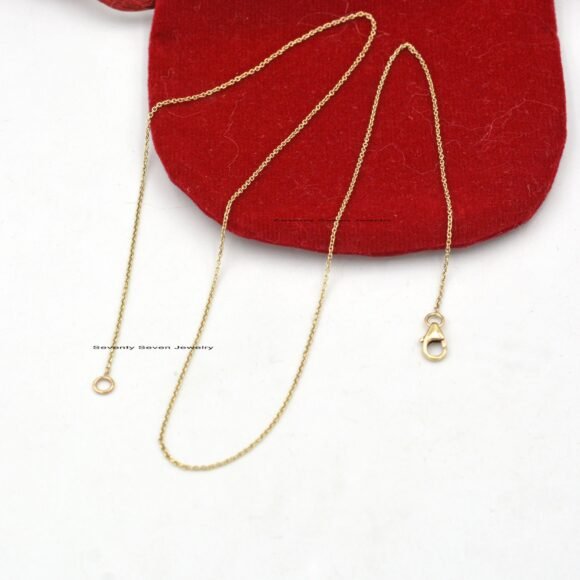 14K Lobster Thin Chain Necklace, 1.33 MM Thick Chain Jewelry