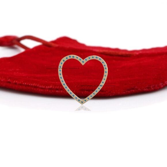 14K Gold Heart Charm Holder Necklace, Gold Heart Pendant, 14k Gold Enhancer - Image 8