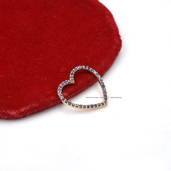 14K Gold Heart Charm Holder Necklace, Gold Heart Pendant, 14k Gold Enhancer - Image 5