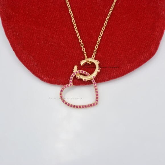 14k Gold Heart Circle Enhancer, 14K Gold Turquoise Charms Holder
