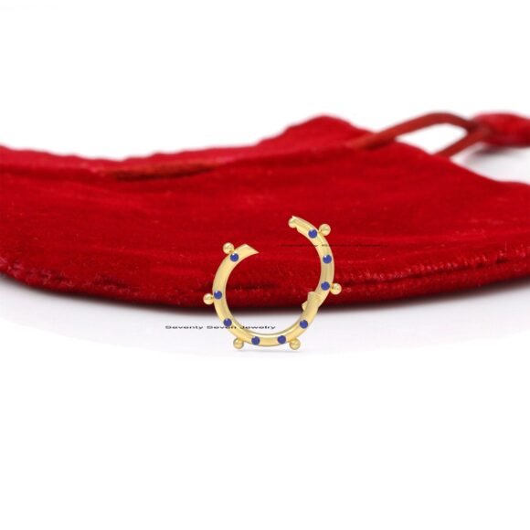 9K Gold Diamond Charm Holder, Turquoise Enhancer Charm Holder