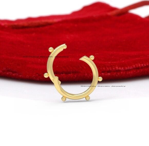 14K Gold Round Ball Enhancer, Solid Gold Enhancer Charm Lock - Image 2