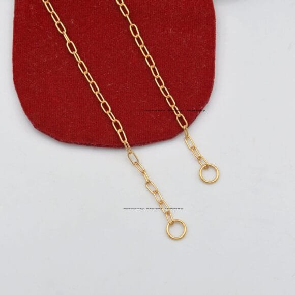 Solid 14K Gold Paper Clip Chain, Oval Link Necklace - Image 2