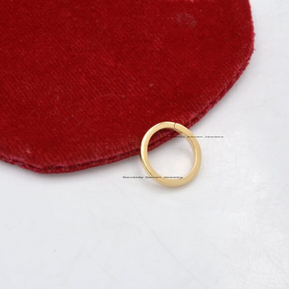 9K Gold Round Enhancer, Gold Circle Enhancer, Solid Gold Charms Holder - Image 10
