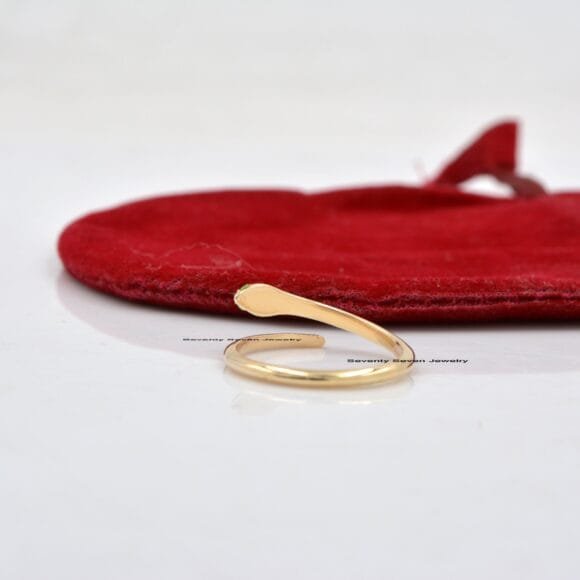 14K Solid Gold Diamond Snake Ring, Diamond Snake Ring Gold - Image 7