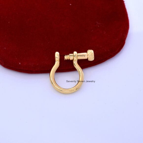 9K Gold Shackle Lock, Anchor Shackle Lock, Plain Shackle Lock