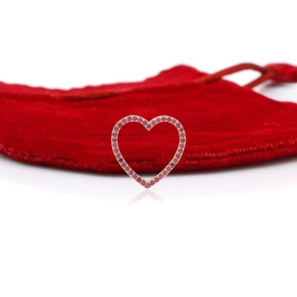 925 Silver Dainty Heart Turquoise Pendant, Valentine Day Gift Heart Pendant - Image 4