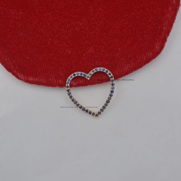 14K Gold Heart Charm Holder Necklace, Gold Heart Pendant, 14k Gold Enhancer - Image 3